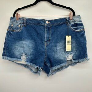 Premium Denim Love Tree NWT Distressed Stretch Shorts Size 3X